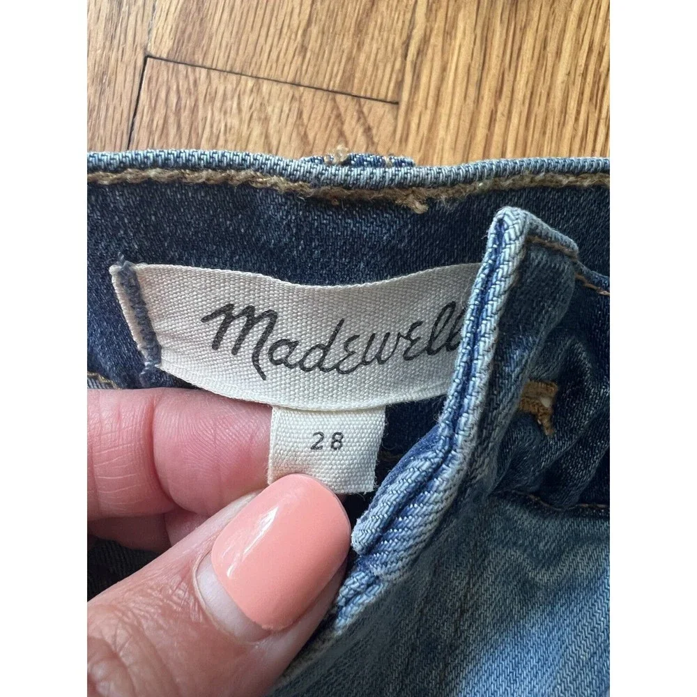 Madewell 1 denim‎ mini skirt Pieced McCarren patchwork raw hem boho jean wo…